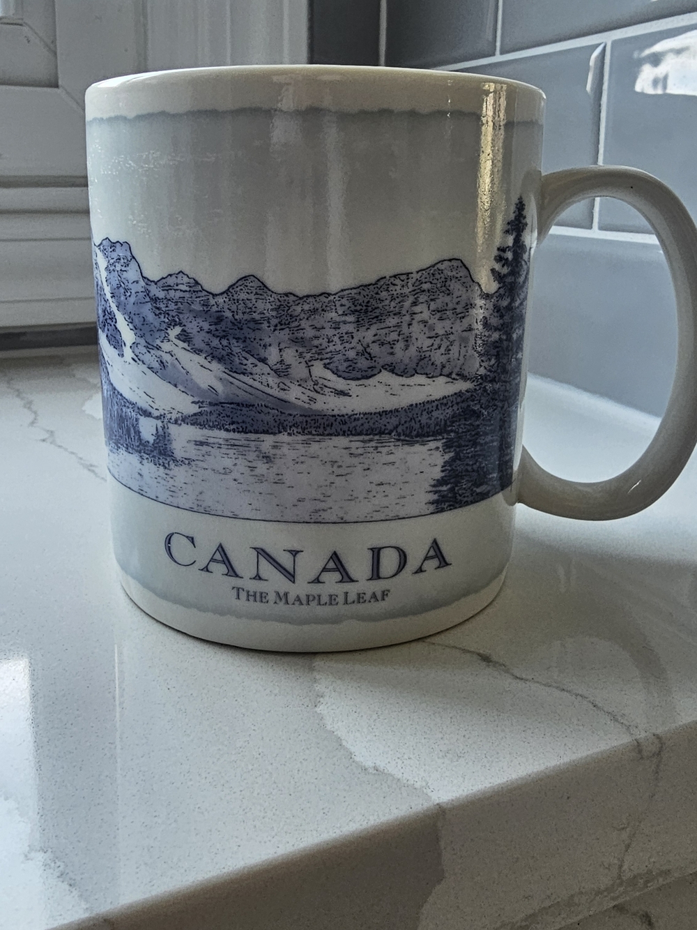 Starbucks Blue and White Canada Scenic Ceramic Mug